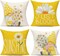 Outdoor Yellow Throw Pillow Covers 18x18 Set of 4 Spring Summer Decorative Cushion Cases Home Décor Decorations for Patio Couch Chair Sofa